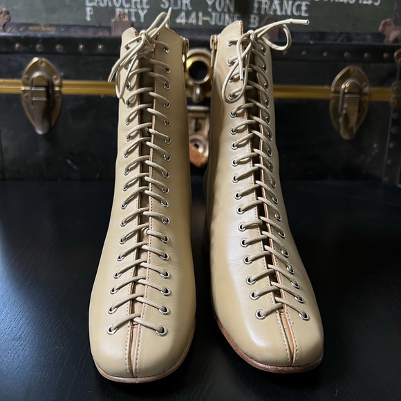 By Far Becca Lace Up Leather Ankle Boots - Picture 5 of 11